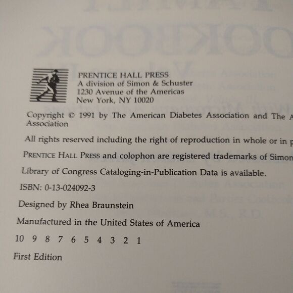 Family‎ Cookbook Volume IV American Tradition HCDJ - Amer Diabetes Assoc - Picture 10 of 12